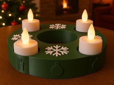 Advent Wreath for LED Tea Lights