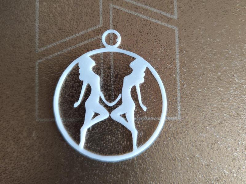 Gemini Twins Zodiac Keychain