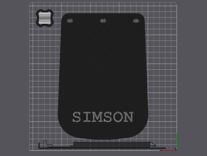 Splash guard with Simson lettering