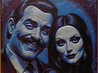 Hueforge Gomez and Morticia Addams