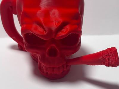Halloween skull with cigar mug