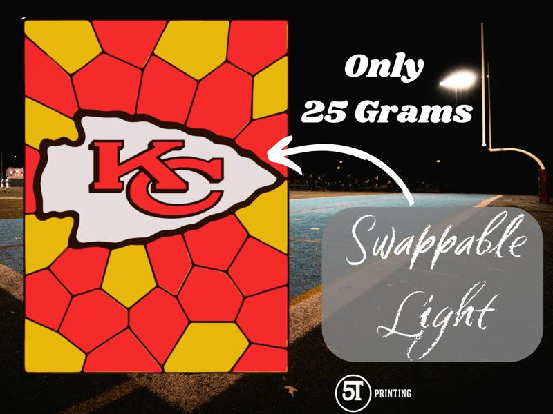 Kansas City Chiefs light (swappable glass)