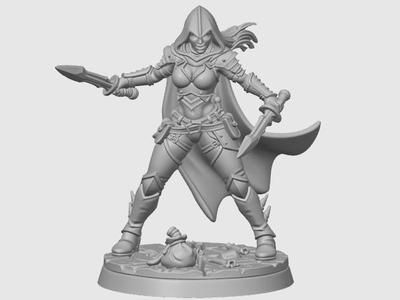 Rouge Human/Elves Female D&D Miniature (40mm)