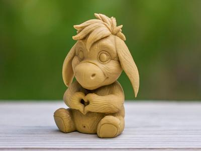 The little heart donkey full of affection 