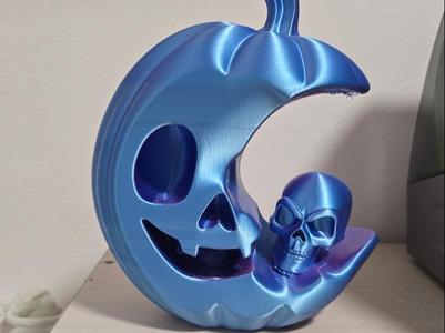 Pumpkin Moon with Skull