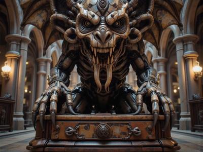 Gargoyle with secret drawer.