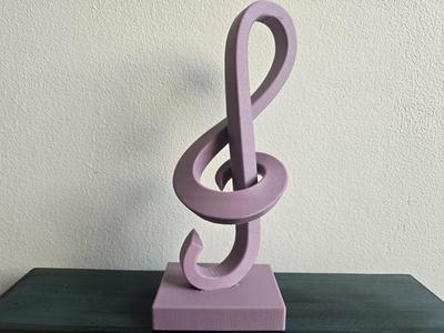 Elegant Treble Clef - Musical Abstract Sculpture
