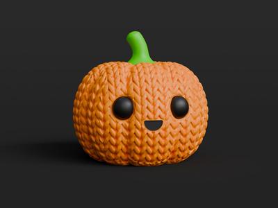Knitted Cute Pumpkin - Halloween