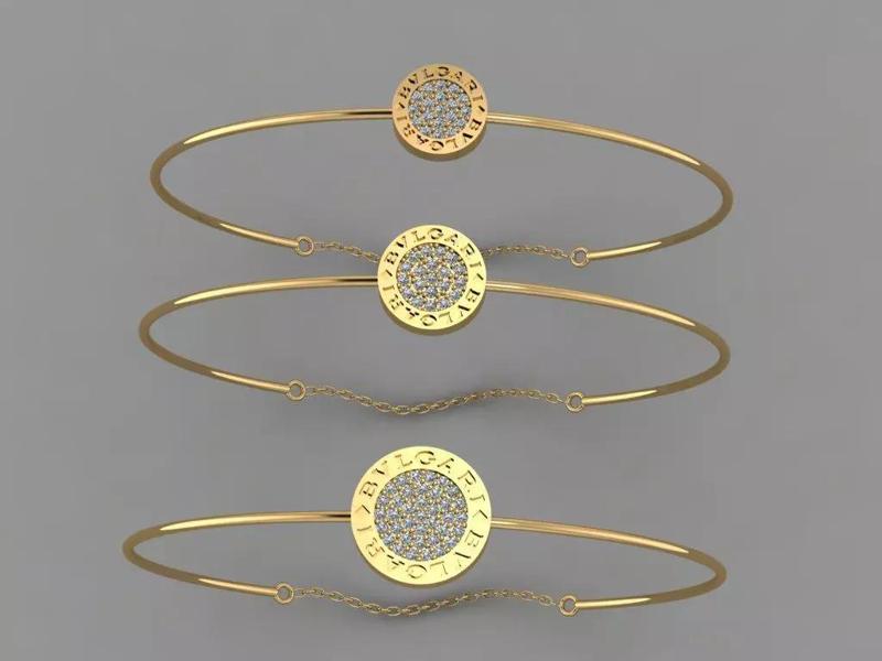 Gold Silver Bracelet 3d Printing model