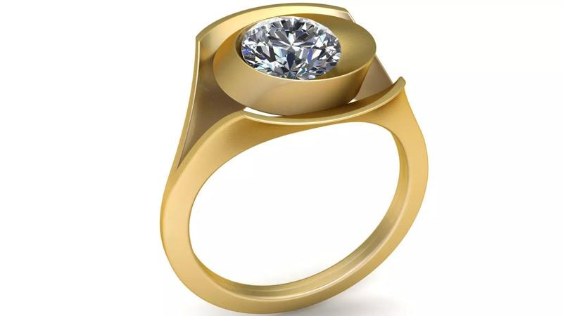 GOLD WEDDING RING 3D PRITNABLE MODEL