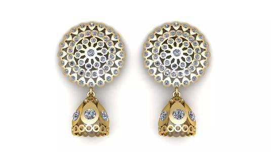 Diamond Earring for Women 3d Printable Model