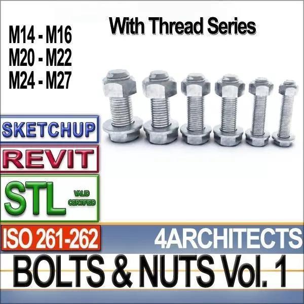 Bolts Nuts Vol 1 ISO 261 262 STL Printable Vol 1 ISO 261 262