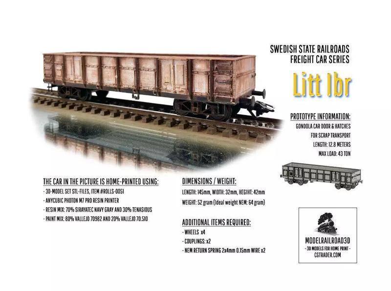 ROLLS-0051 SJ Gondola car Litt Ibr in H0-scale