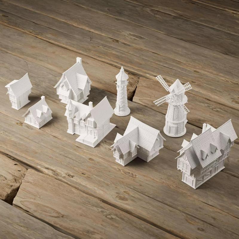 STYLIZED MEDIEVAL BUILDING PRINTABLE PACK