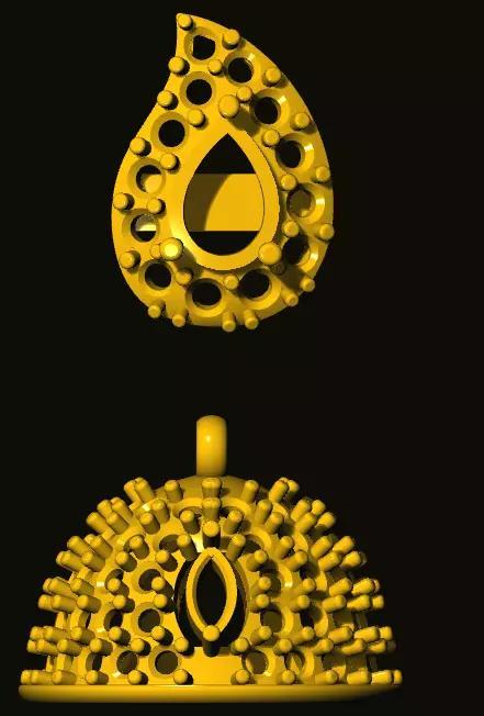 jumka pendant with holes in it