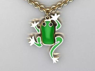 enamel frog pendant