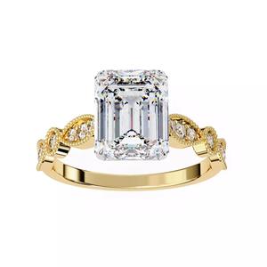 vintage emerald diamond ring  for women