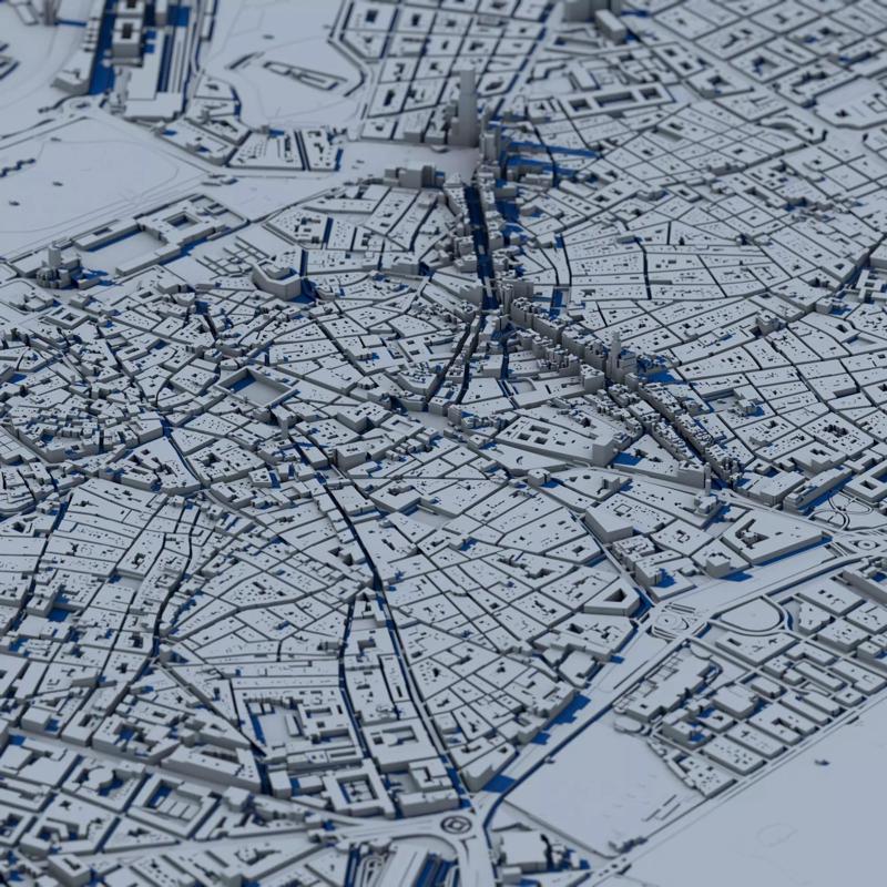 Madrid City 3D Model Spanish Capital Urban Landscape