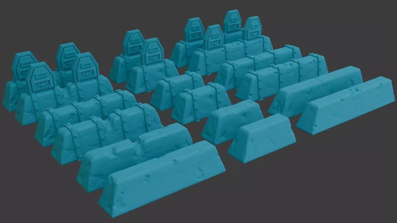 Imperial Barricades 18-Piece Set Grimdark Themed