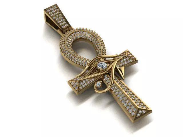 ankh cross with eye of horus pendant
