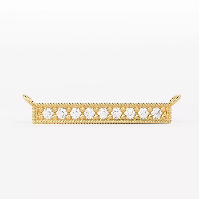 Bar Diamond Pendant Gold Zircon Layering Charm Necklace