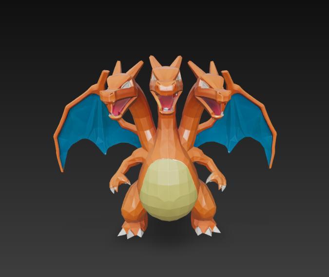 Charizard Ghidorah 3 heads
