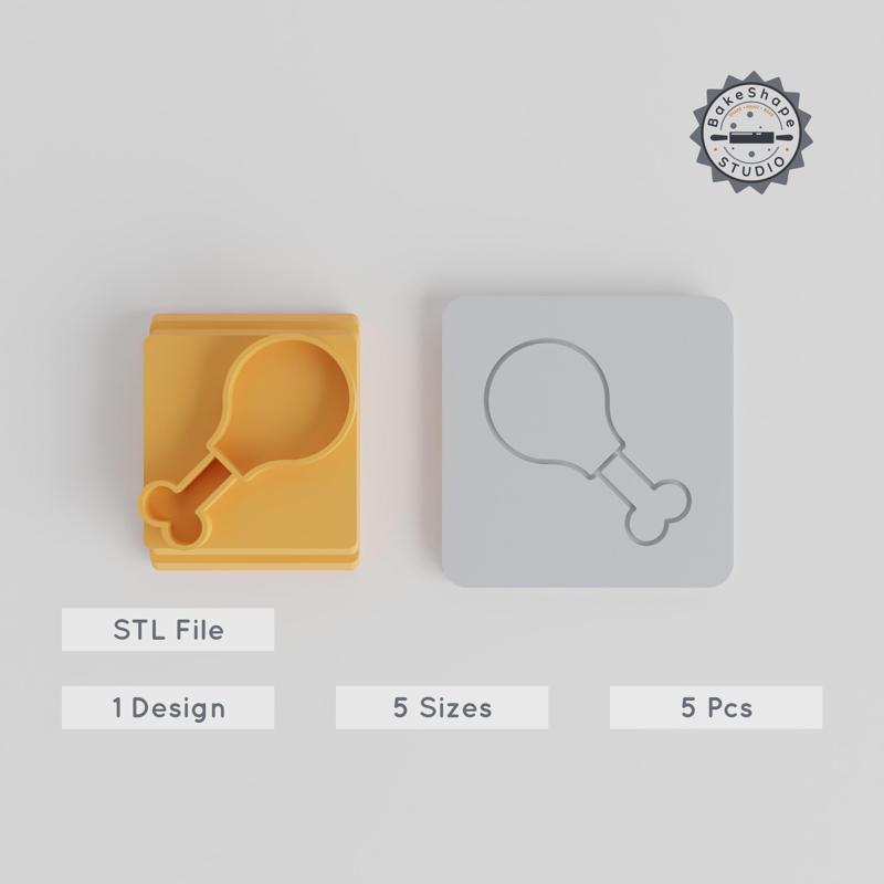 Chicken Wing Stamp Tile Collection, Motif Sizes 20-40mm, Perfect for Clay, Cookies & Fondant