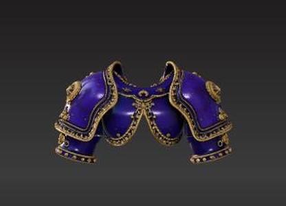 Decadent Purple & Gold Future Warrior Pauldrons - Heavy Saturnine Aesthetic Shoulder Armor STL
