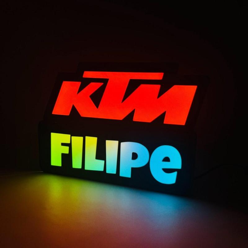 3D Printed KTM Logo Night Light with RGB bambu files