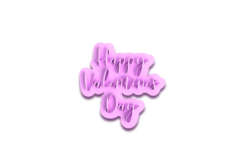 Happy Valentines Day Cookie Cutter and Fondant Stamp