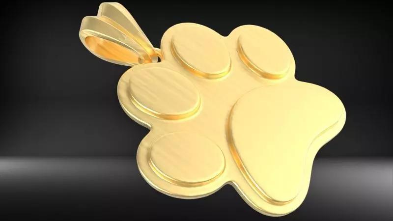 Cat paw pendant with bail