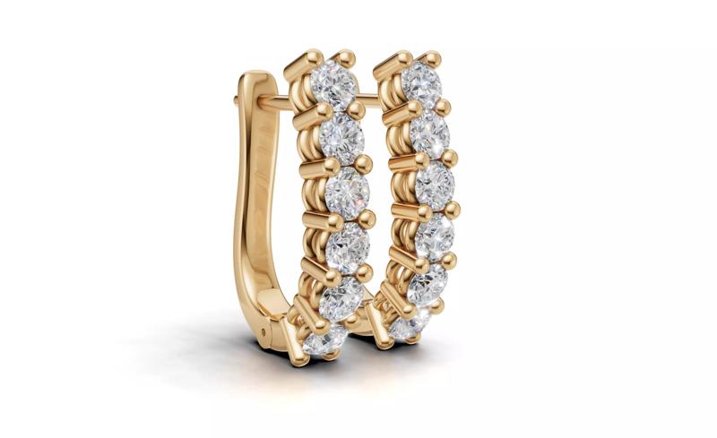 AV 706 Diamond Ladies Huggies Hoop-Earrings