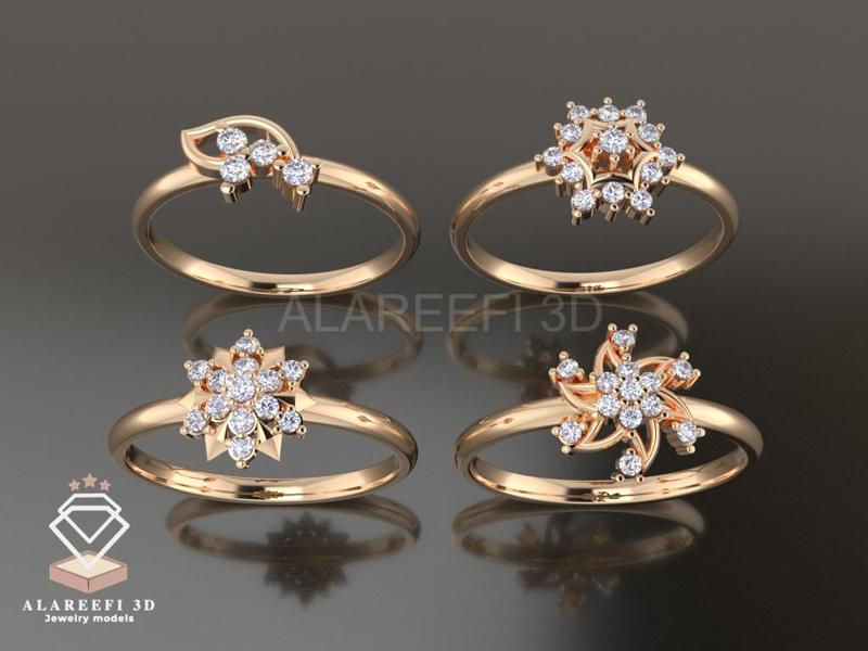 Collection #11 - 32 lightweight Italian rings Inlaid with gems.