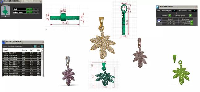 Leaf Design Jewelry stl 3dm Pendant Model jp0337