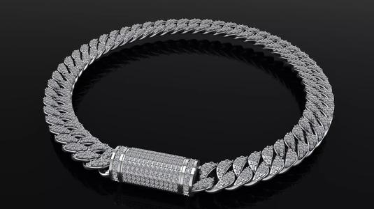 12mm box lock Necklace Chains diamond  3d print model