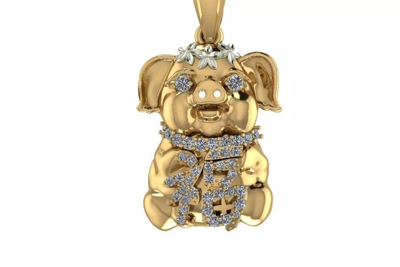 Chinese pig  Golden pig 3D print model by Rithy-Jewelry-design