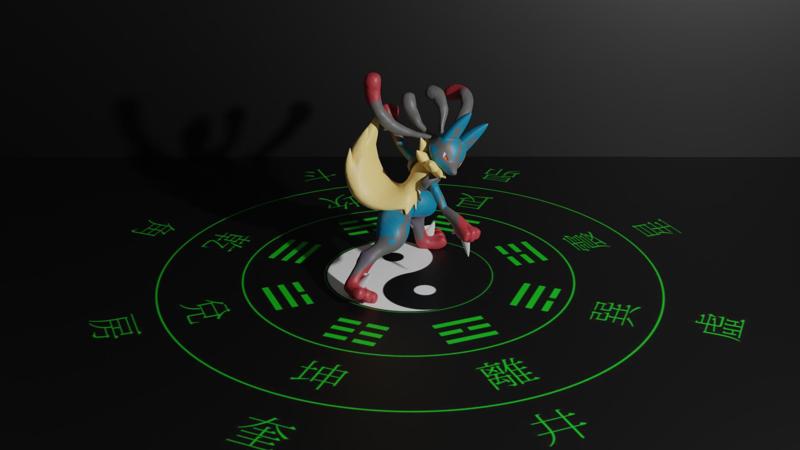 Mega Lucario pretending to be a member of the Hyuga clan