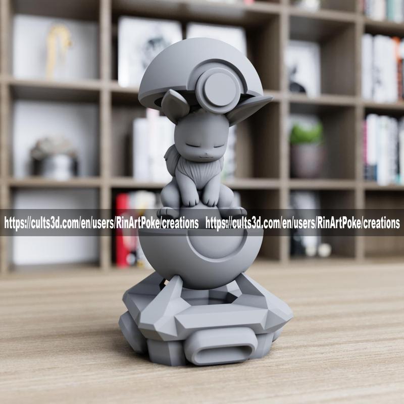 eevee in the pokeball from pokemon