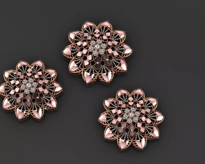 Flower Wire Mesh Ultra Vision Necklace Pendant Link