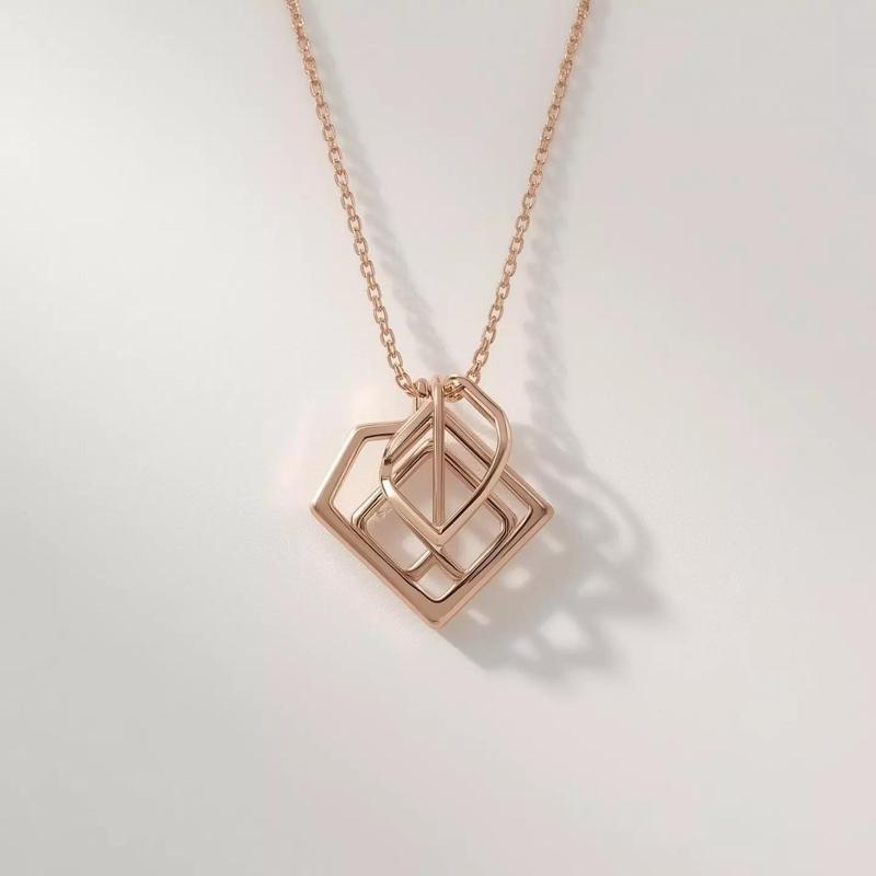 Geometric Harmony Pendant Minimalist Gold Necklace