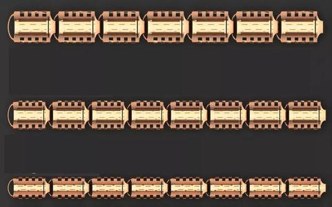 3 Size Gold Bracelet 3dm stl renders details