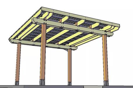 Wooden shade canopy