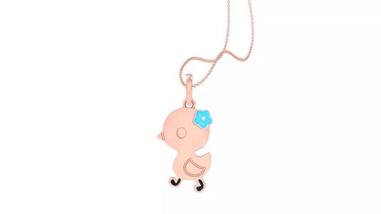 Duck Flower Light Weight Kids Pendant Necklace Charms 3dm stl