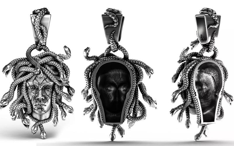 Medusa Light Weight Snake Face Pendant