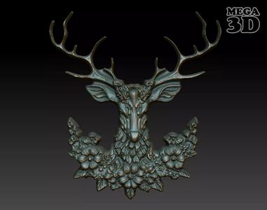 Stag Pendant Bas Relief 01 230612