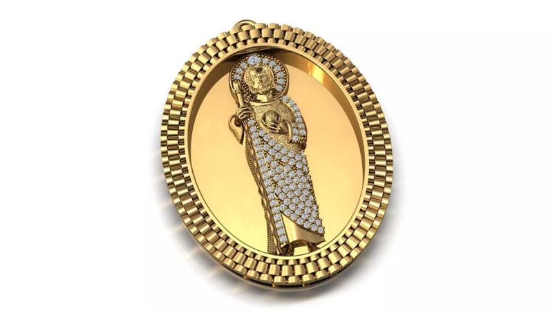 St Jude Pendant Saint Jude Jewelry STL 3DM San Judas Necklace