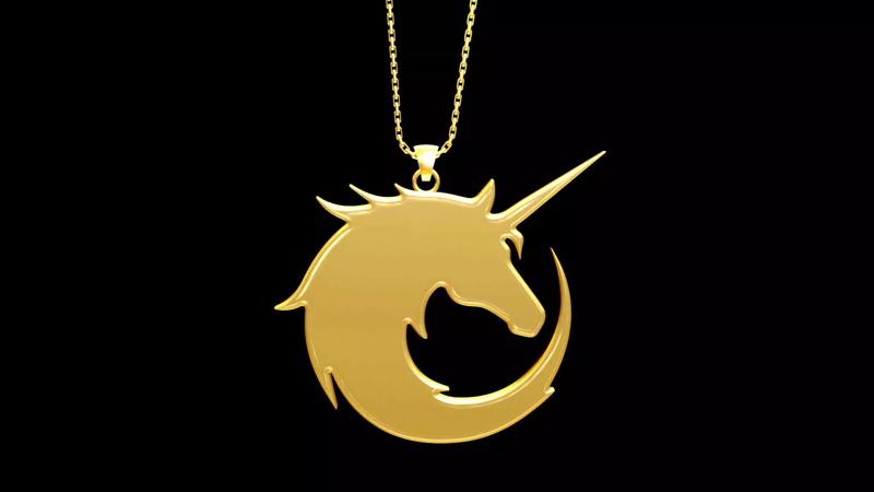 Moon Unicorn Pendant Jewelry Gold