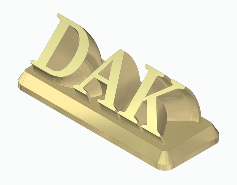 DAK 3D Nametag