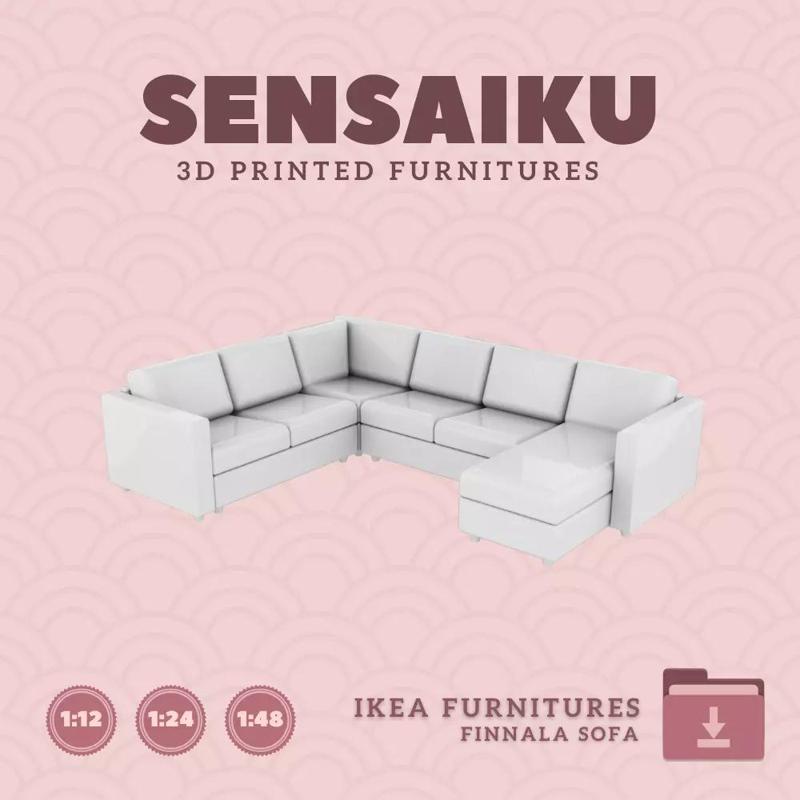 FINNALA Corner  5 Seat Chaise V2 for Dollhouse IKEA 3D Print