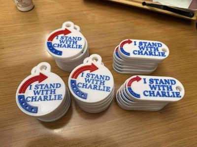 I stand with Charlie Kirk Backpack Tags